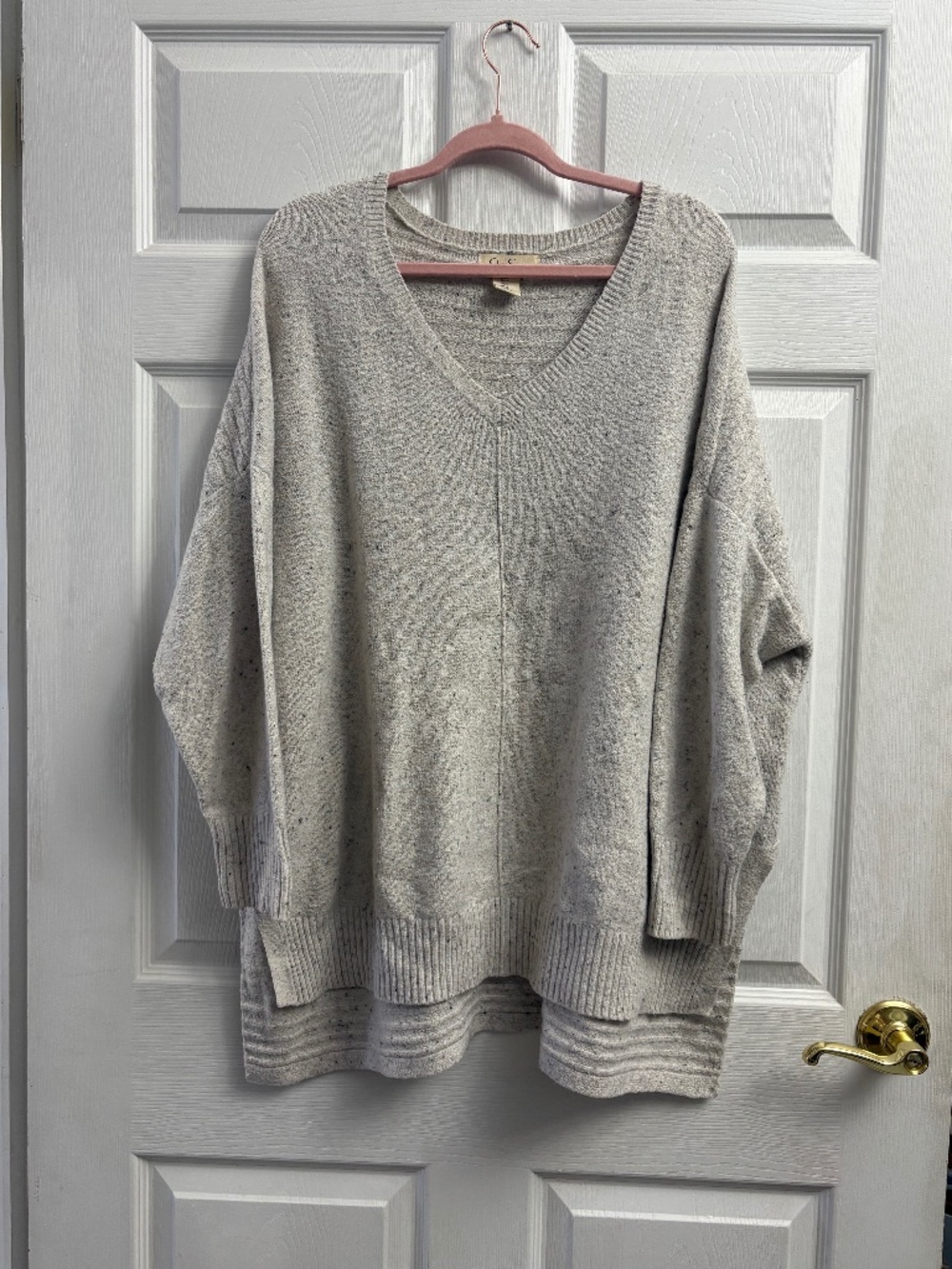 Women's Brown Jessica Simpson V Neck Tunic Sweater